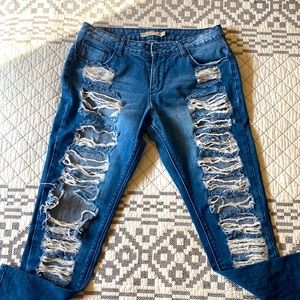 Iris jeans high rise ripped jeans